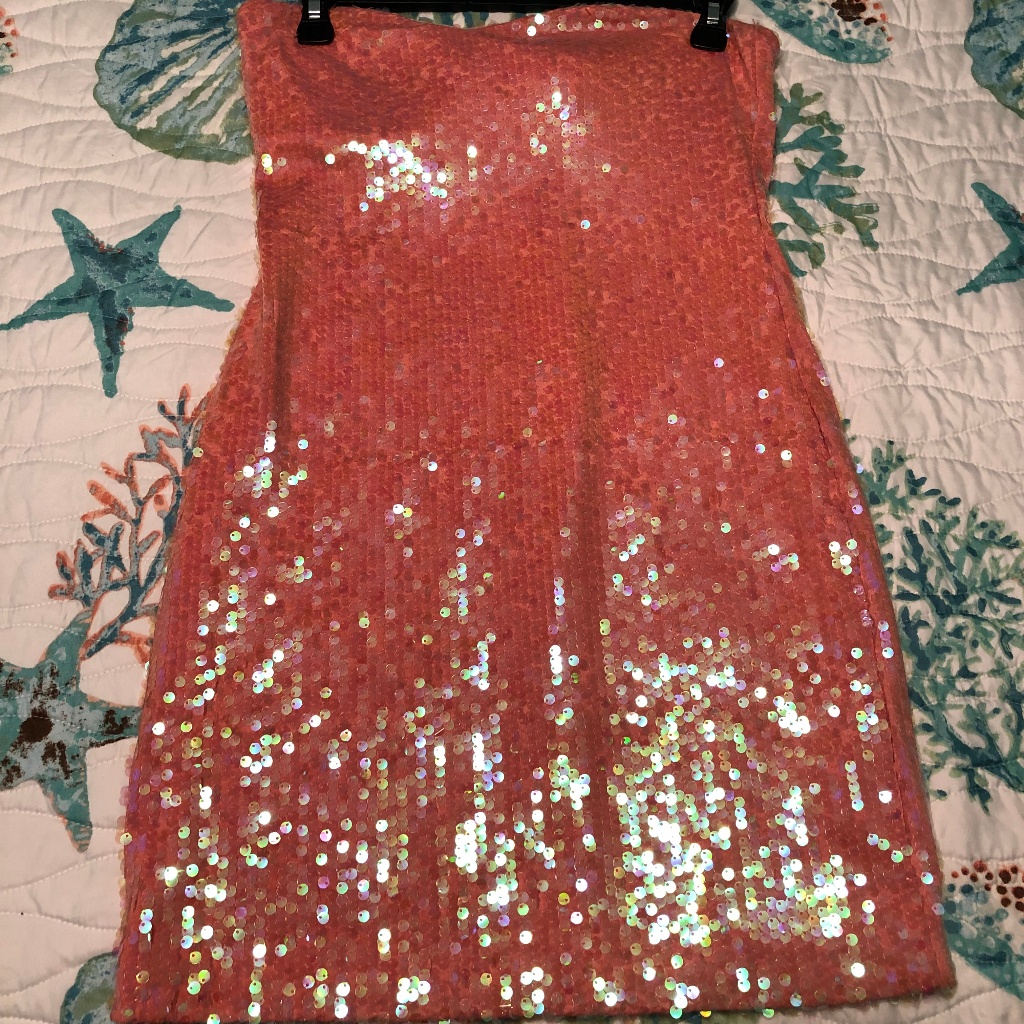Strapless Sequin Dress